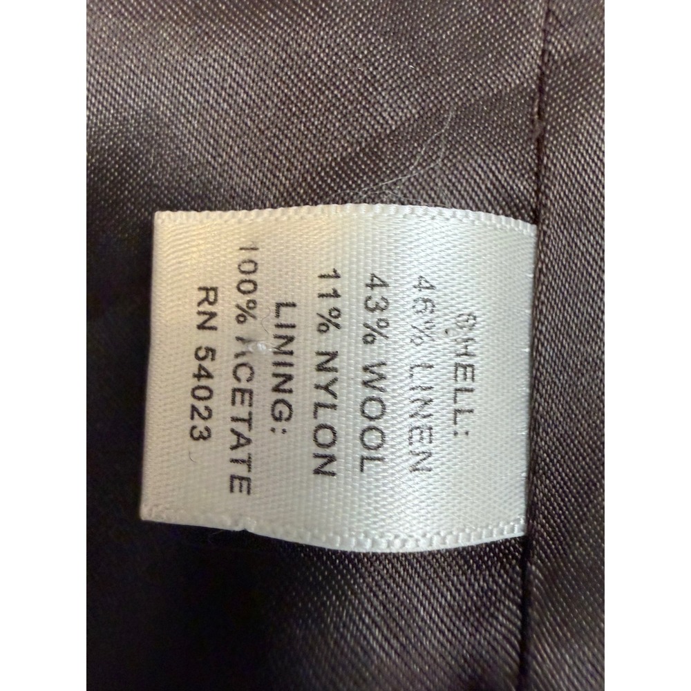 Banana Republic Heritage Wool Linen Herringbone Blazer Brown Elbow Patch Size 8 - Picture 8 of 10